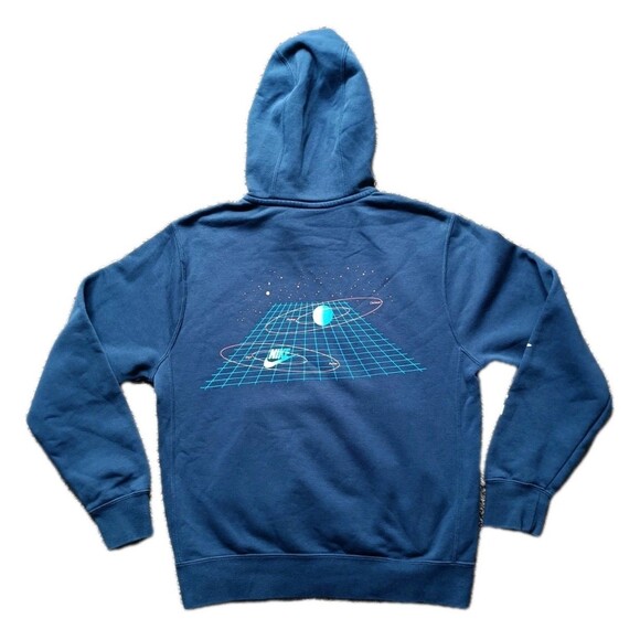 Nike Other - Nike Pullover Hoodie Men's Small Space Graphic Fleece Blue Long Sleeve